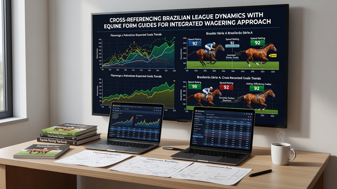 Detailed charts displaying overlaid Brazilian football statistics and thoroughbred form indicators in a unified analysis dashboard