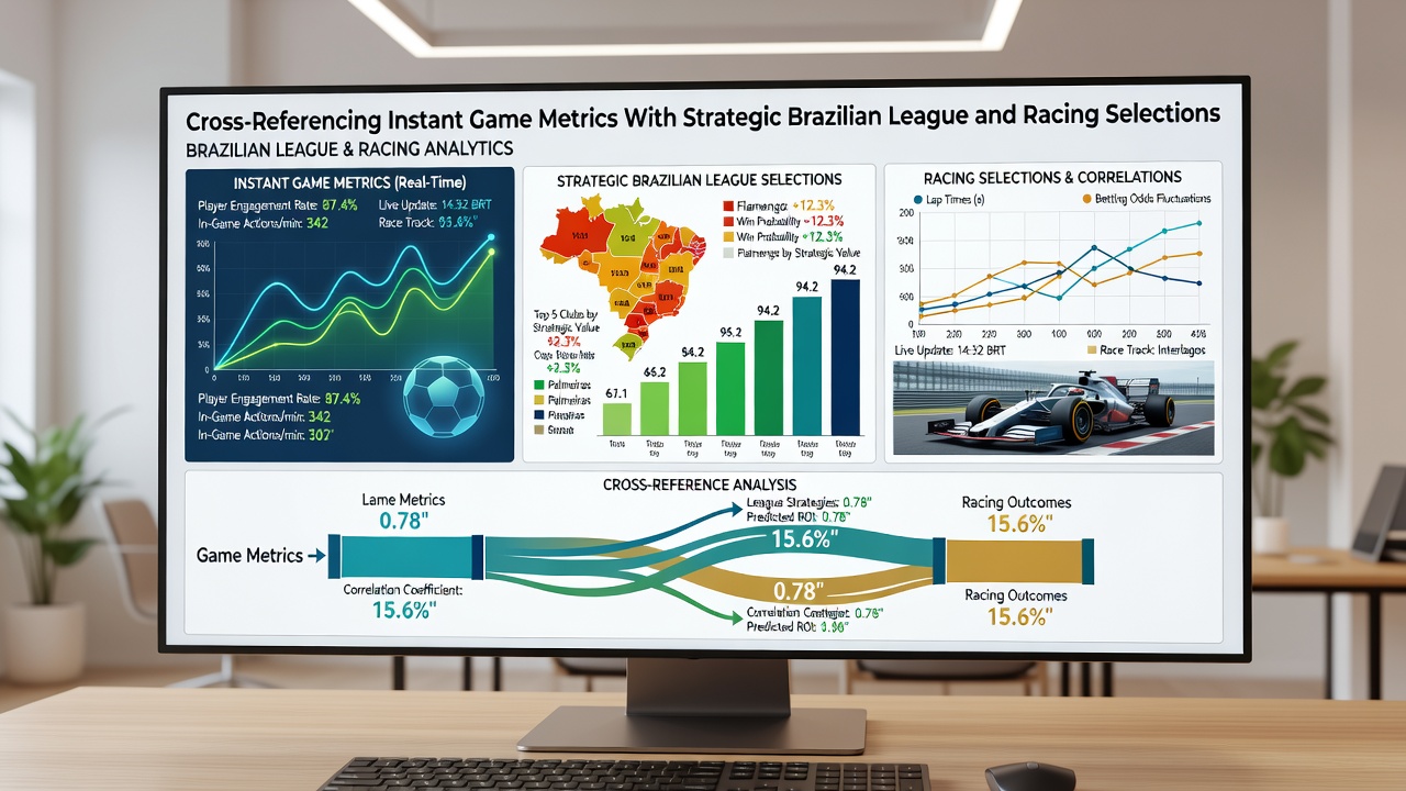 Dashboard displaying integrated metrics for Brazilian football and horse racing selections