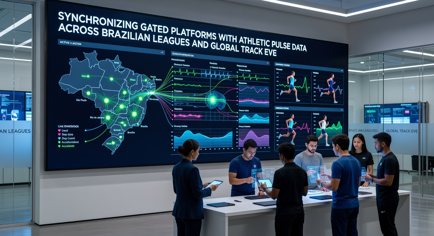 Secure platform interface displaying synchronized pulse data from athletes in Brazilian and international events
