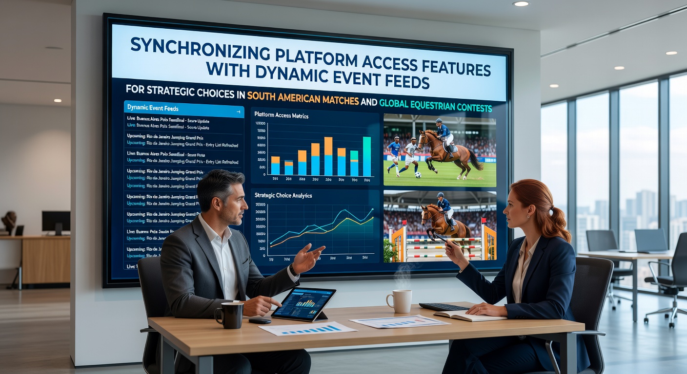 Platform dashboard showing synchronized access controls and real-time feeds for South American football matches and international equestrian events