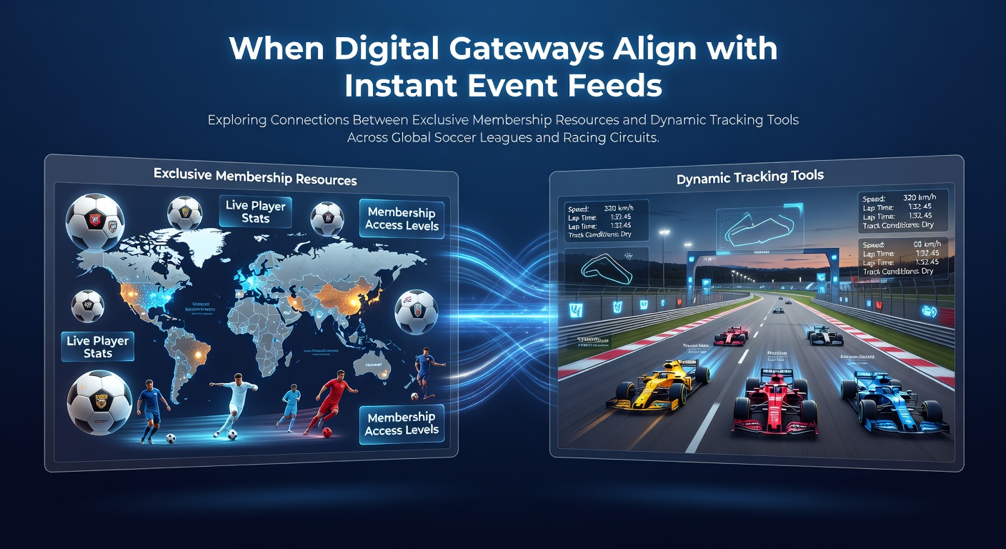 Digital platforms integrating membership portals with live soccer and racing data feeds